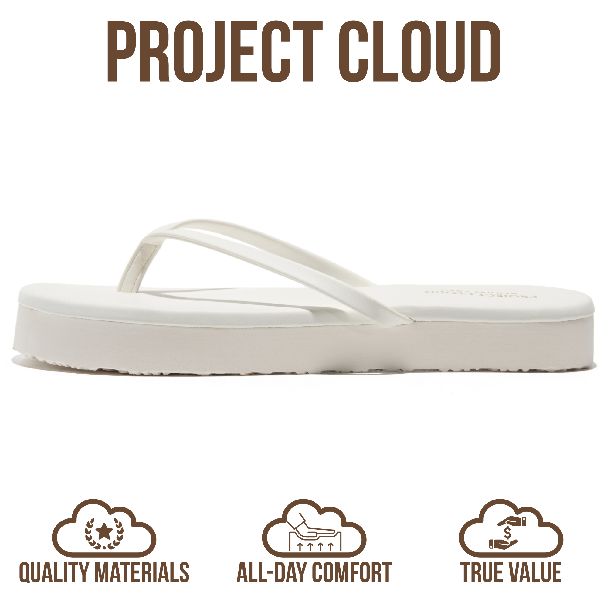 Project Cloud Women's | Summer Thong Sandals for Women 2026 | Memory Foam | Lightweight | Non-Slip - Elevation
