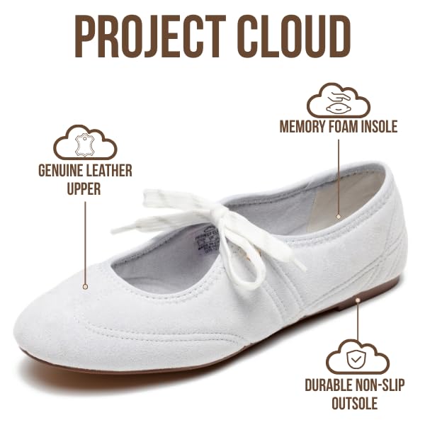 Project Cloud Women's | 100% Genuine Leather Mary Jane Shoes Women Ballet Flats | Memory Foam | Lightweight | Non-Slip - Emilee - Project Cloud - Sandals -Shop Project Cloud premium footwear Now!