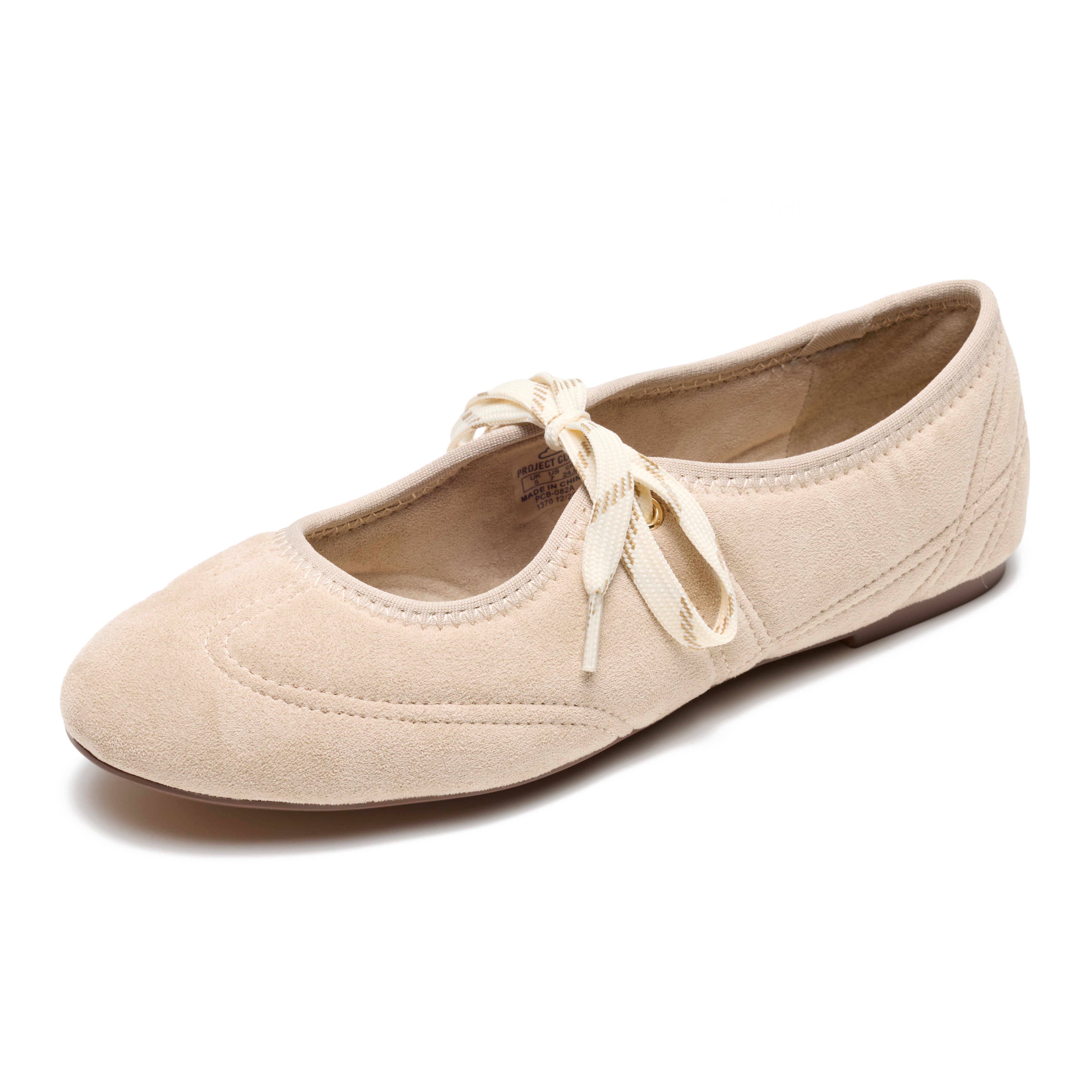 Women's Leather Ballet Flats | Memory Foam Comfort | Project Cloud