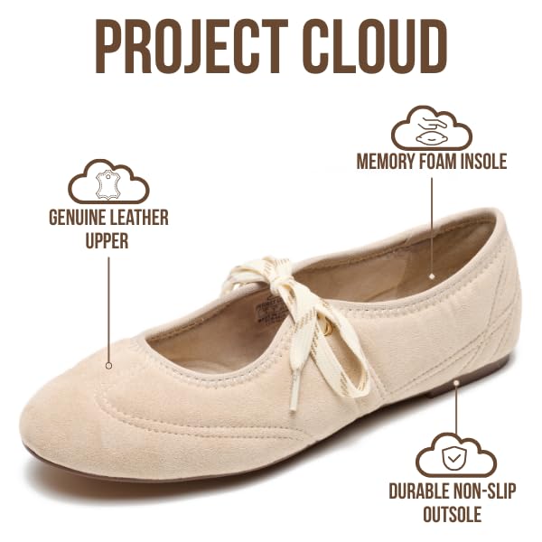 Project Cloud Women's | 100% Genuine Leather Mary Jane Shoes Women Ballet Flats | Memory Foam | Lightweight | Non-Slip - Emilee - Project Cloud - Sandals -Shop Project Cloud premium footwear Now!