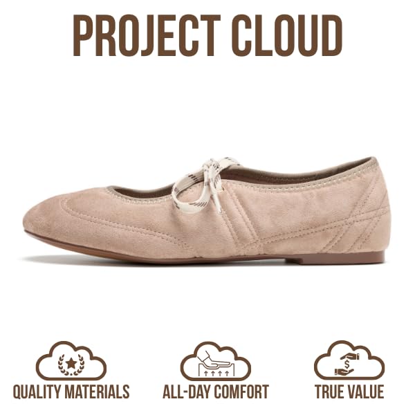 Women's Leather Ballet Flats | Memory Foam Comfort | Project Cloud