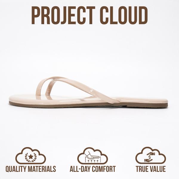 Project Cloud | "Emotion" Flip Flips for Women | Vegan Leather | Memory Foam | Lightweight | Non-Slip