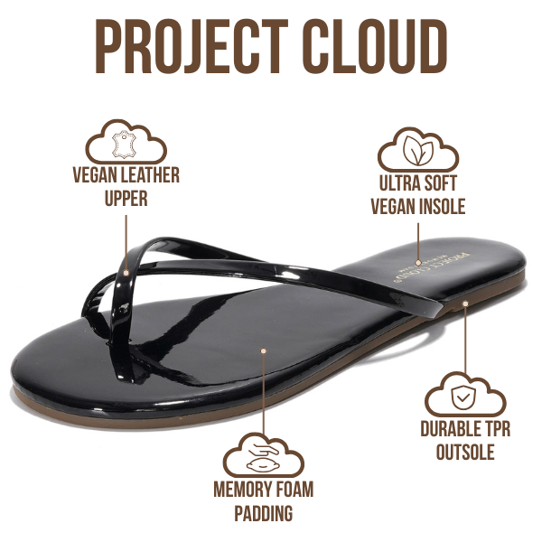 Project Cloud | "Emotion" Flip Flips for Women | Vegan Leather | Memory Foam | Lightweight | Non-Slip