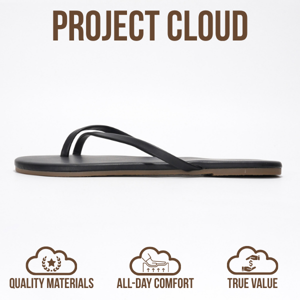 Project Cloud | "Emotion" Flip Flips for Women | Vegan Leather | Memory Foam | Lightweight | Non-Slip