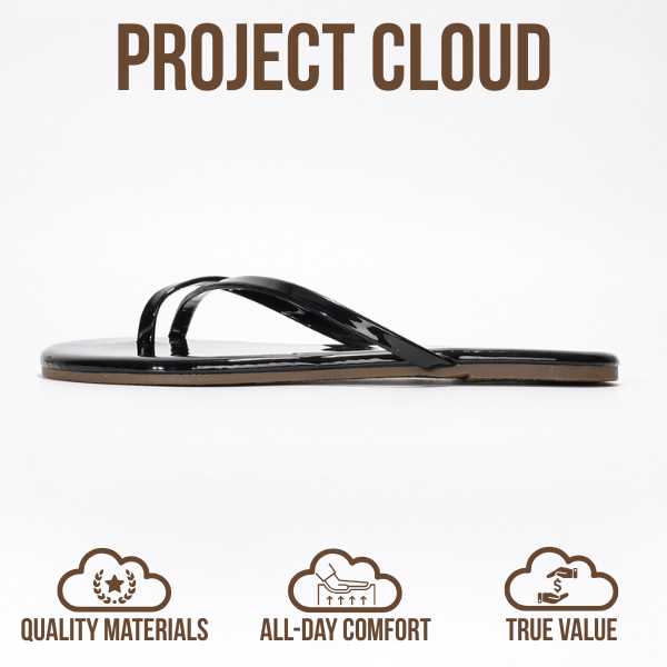 Project Cloud | "Emotion" Flip Flips for Women | Vegan Leather | Memory Foam | Lightweight | Non-Slip