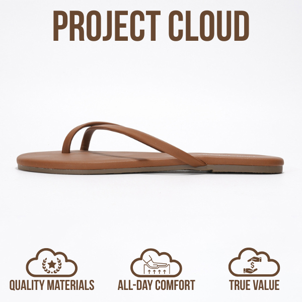 Project Cloud | "Emotion" Flip Flips for Women | Vegan Leather | Memory Foam | Lightweight | Non-Slip