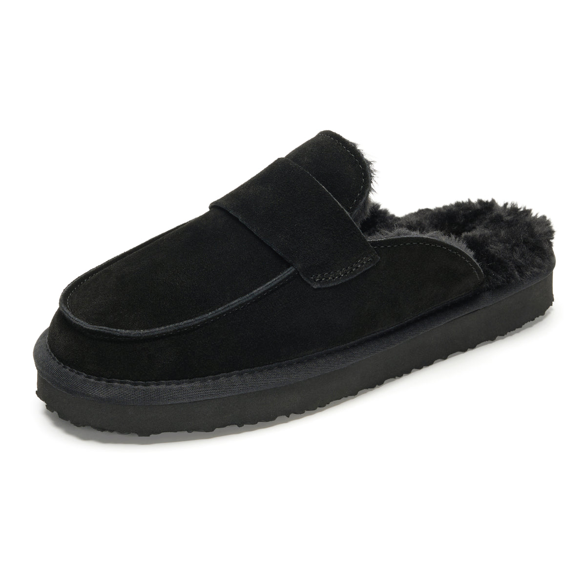 Project Cloud Women's | Genuine Leather Brunch Slippers Fuzzy Clogs | Memory Foam Insole | Lightweight | Non-Slip - Fable