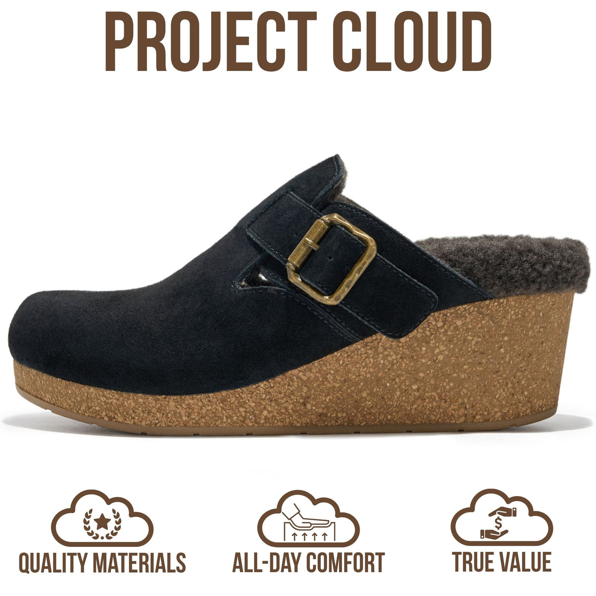 Project Cloud Women's | Genuine Suede Mules | Soft Insole | Lightweight | Non-Slip - Fairy