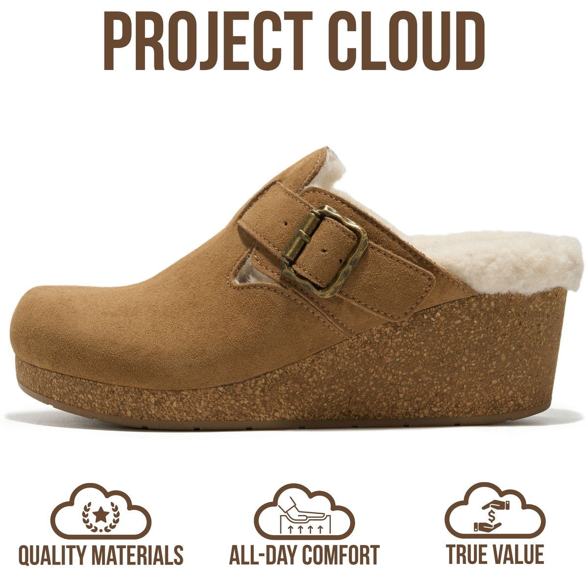 Project Cloud Women's | Genuine Suede Mules | Soft Insole | Lightweight | Non-Slip - Fairy