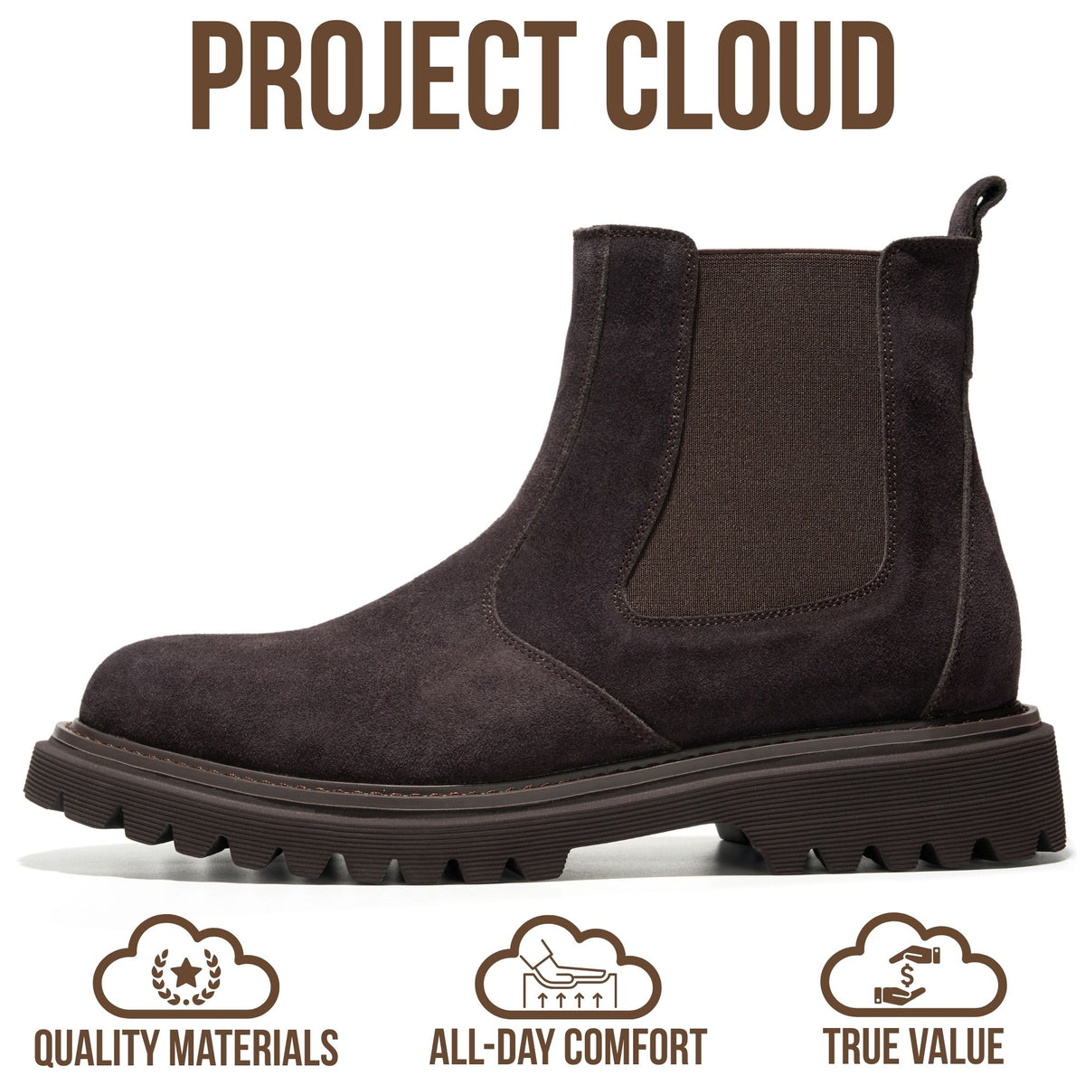 Project Cloud Men's | 100% Genuine Chelsea Boots | Memory Foam Insole | Lightweight | Non-Slip - Felix - Project Cloud - Boots -Shop Project Cloud premium footwear Now!