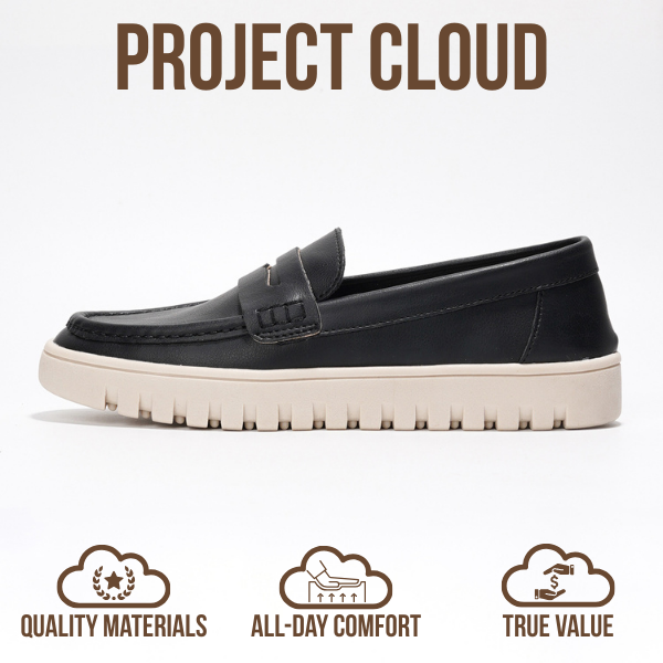 Project Cloud | "Filide-1" Women's Loafers | Genuine Leather | ProjectPlush | Lightweight | Non-Slip