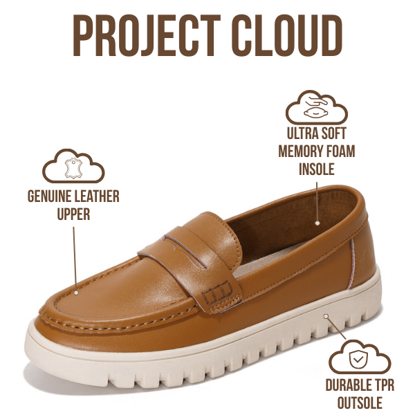 Project Cloud | "Filide-1" Women's Loafers | Genuine Leather | ProjectPlush | Lightweight | Non-Slip