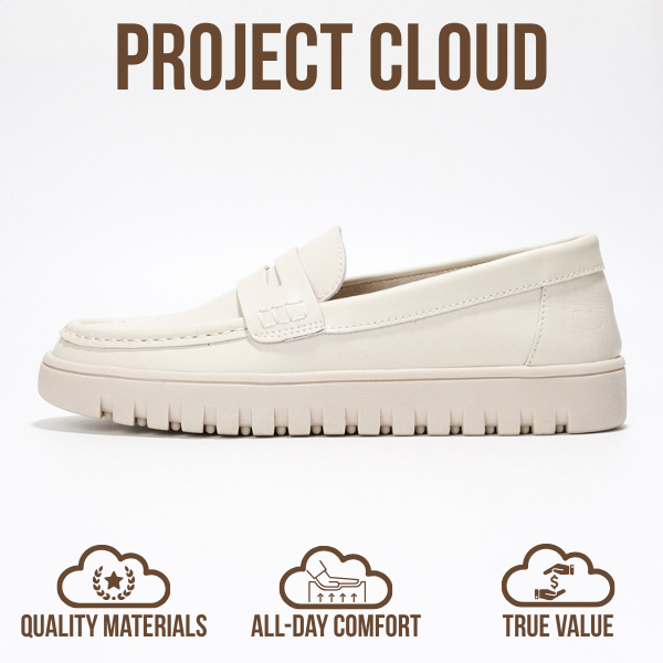 Project Cloud | "Filide-1" Women's Loafers | Genuine Leather | ProjectPlush | Lightweight | Non-Slip