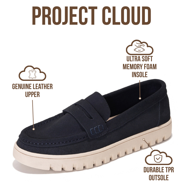 Project Cloud | "Filide-1" Women's Loafers | Genuine Leather | ProjectPlush | Lightweight | Non-Slip