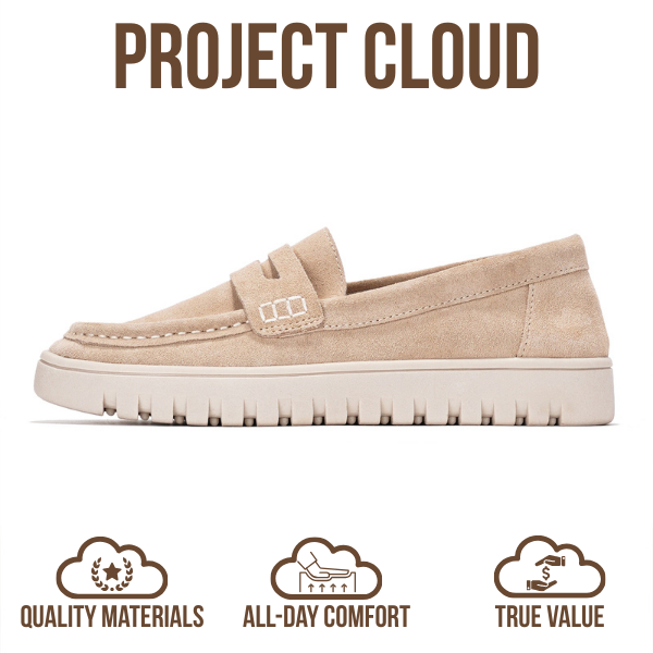 Project Cloud | "Filide-1" Women's Loafers | Genuine Leather | ProjectPlush | Lightweight | Non-Slip