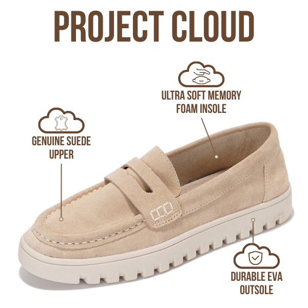 Project Cloud | "Filide-1" Women's Loafers | Genuine Leather | ProjectPlush | Lightweight | Non-Slip