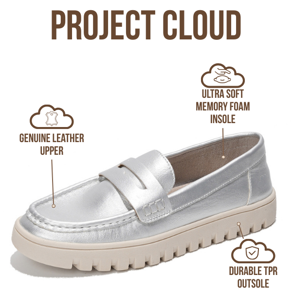 Project Cloud | "Filide-1" Women's Loafers | Genuine Leather | ProjectPlush | Lightweight | Non-Slip