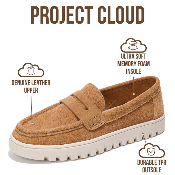 Project Cloud | "Filide-1" Women's Loafers | Genuine Leather | ProjectPlush | Lightweight | Non-Slip