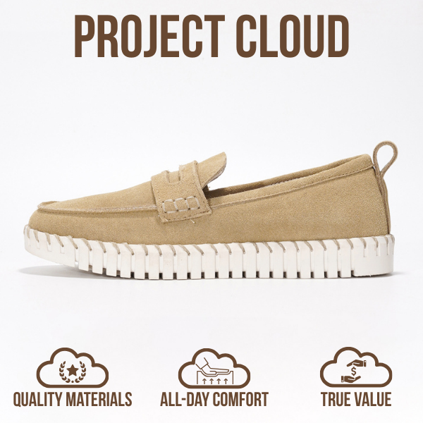 Project Cloud | "Filide" Genuine Leather Loafers for Women | Memory Foam | Lightweight | Non-Slip