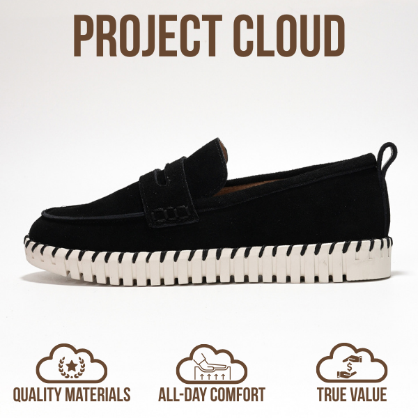 Project Cloud | "Filide" Genuine Leather Loafers for Women | Memory Foam | Lightweight | Non-Slip
