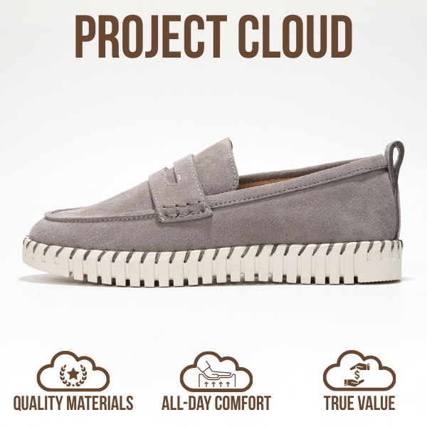 Project Cloud | "Filide" Genuine Leather Loafers for Women | Memory Foam | Lightweight | Non-Slip