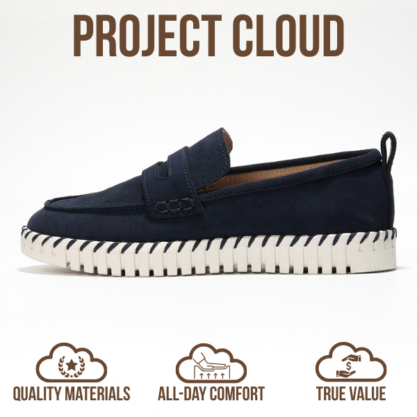Project Cloud | "Filide" Genuine Leather Loafers for Women | Memory Foam | Lightweight | Non-Slip