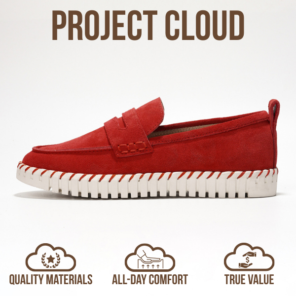 Project Cloud | "Filide" Genuine Leather Loafers for Women | Memory Foam | Lightweight | Non-Slip