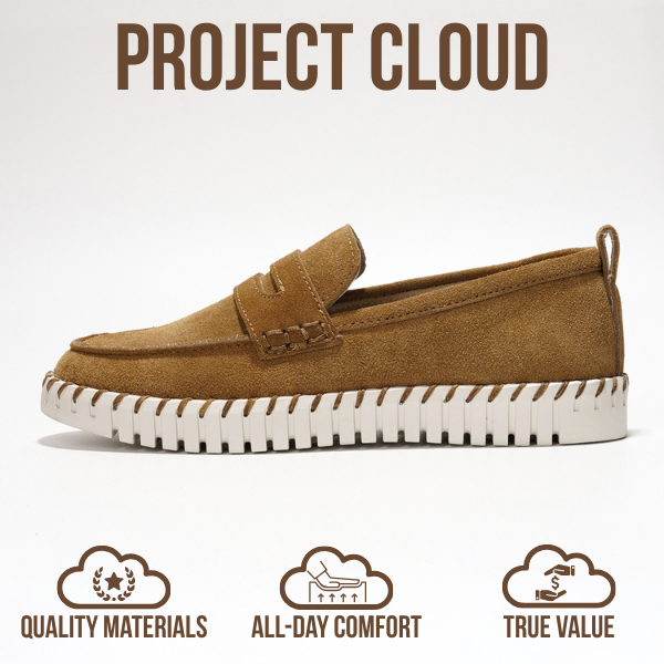 Project Cloud | "Filide" Genuine Leather Loafers for Women | Memory Foam | Lightweight | Non-Slip