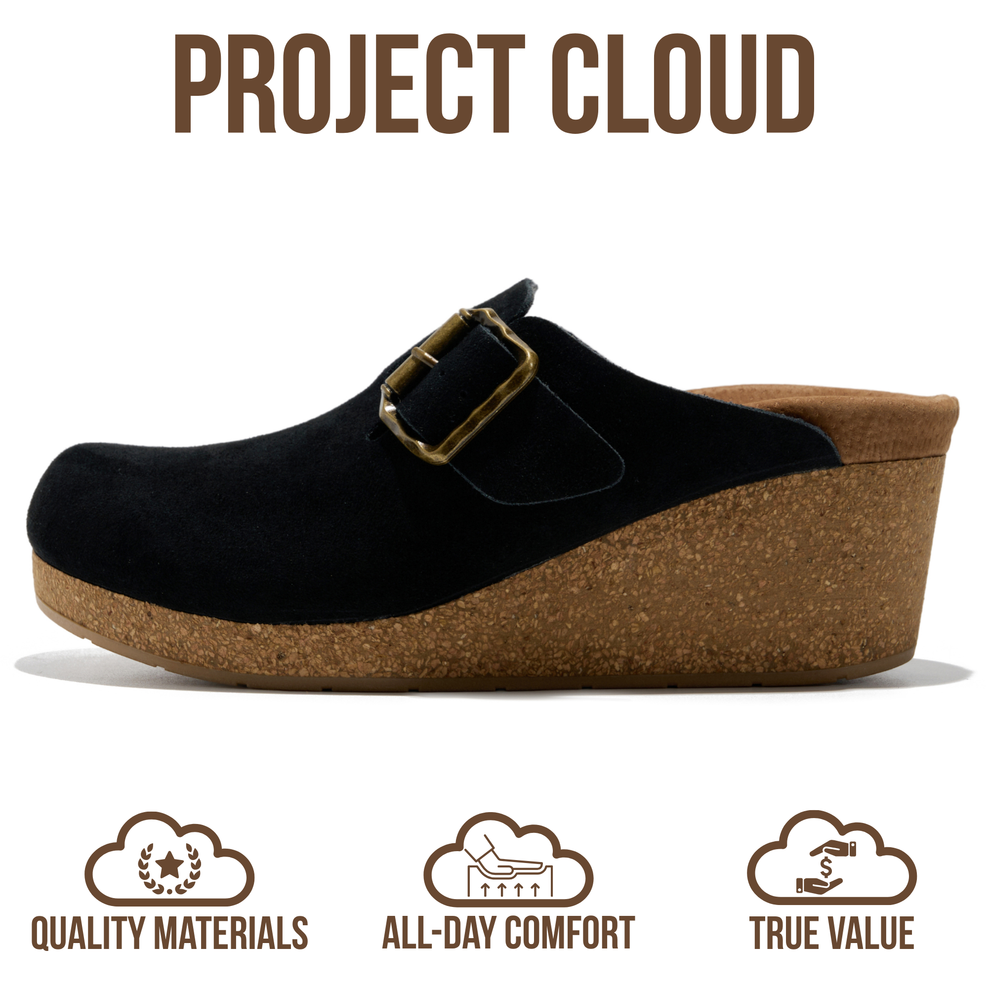 Project Cloud Women's | Genuine Suede Mules | Soft Insole | Lightweight | Non-Slip - Fiona