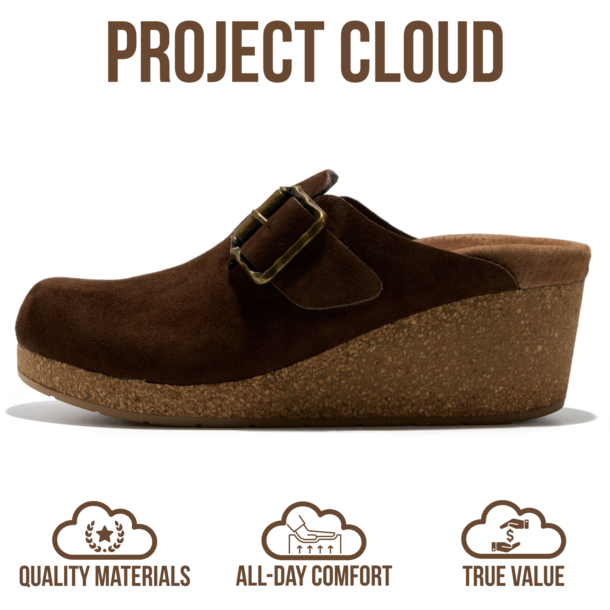 Project Cloud Women's | Genuine Suede Mules | Soft Insole | Lightweight | Non-Slip - Fiona