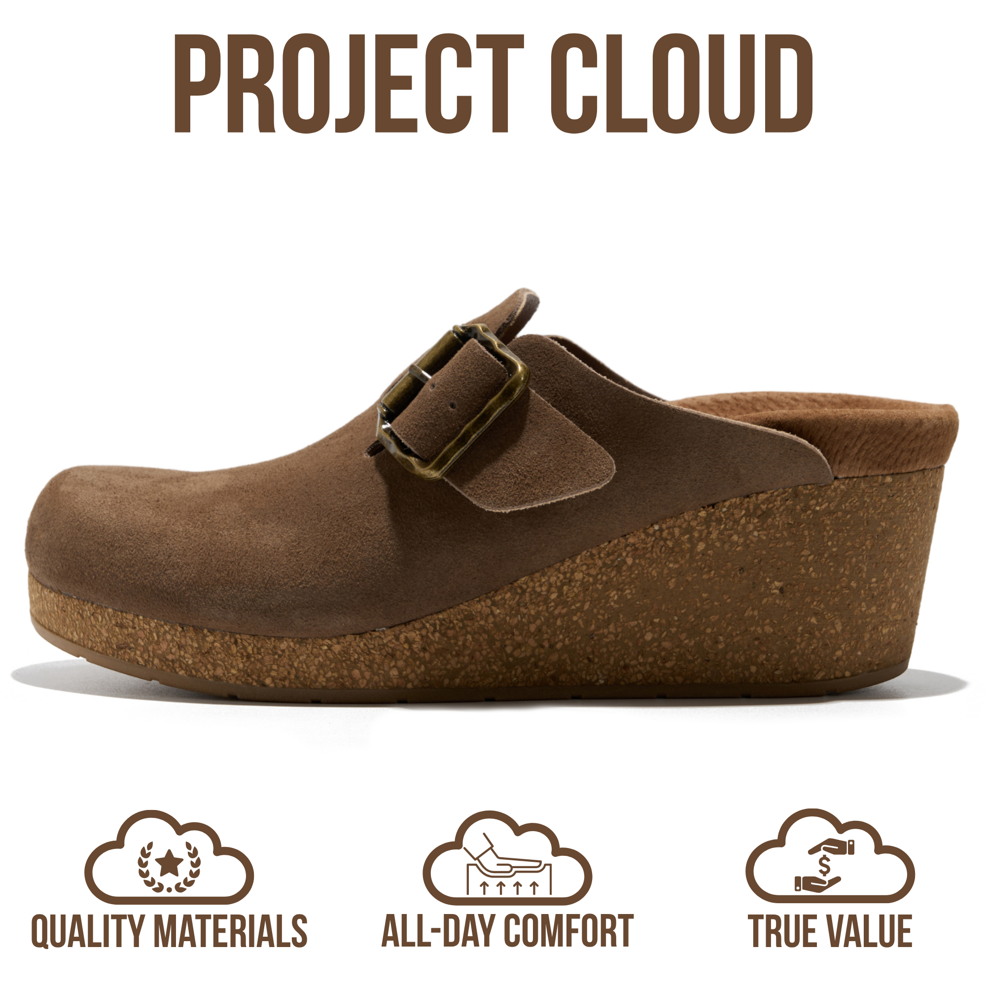 Project Cloud Women's | Genuine Suede Mules | Soft Insole | Lightweight | Non-Slip - Fiona