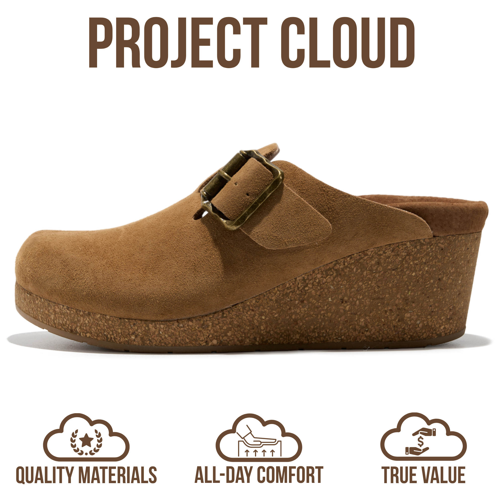 Project Cloud Women's | Genuine Suede Mules | Soft Insole | Lightweight | Non-Slip - Fiona