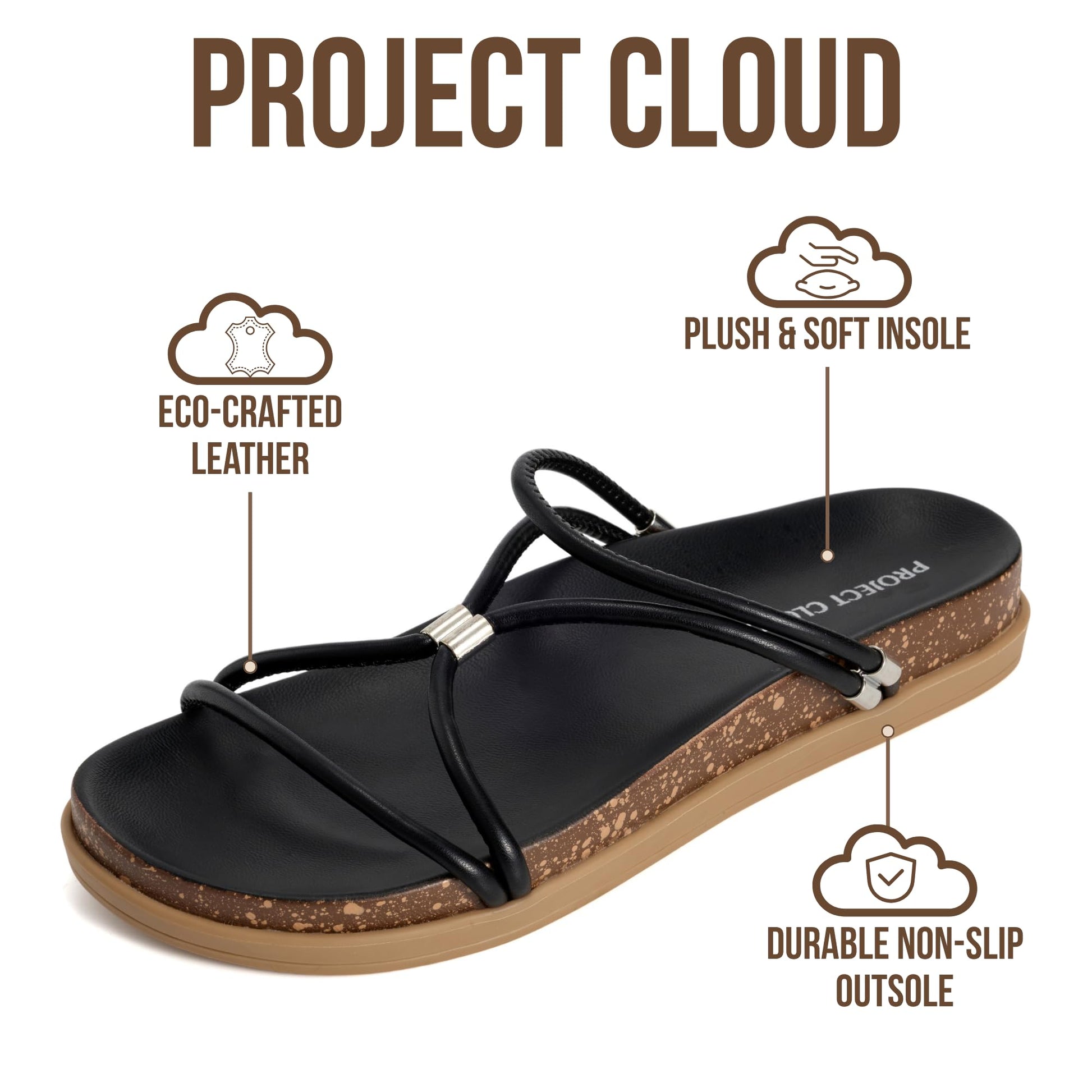 Project Cloud Summer Slides for Women 2026 | Plush and Soft Insole | Lightweight | Non-Slip - Float - Project Cloud - Sandals -Shop Project Cloud premium footwear Now!