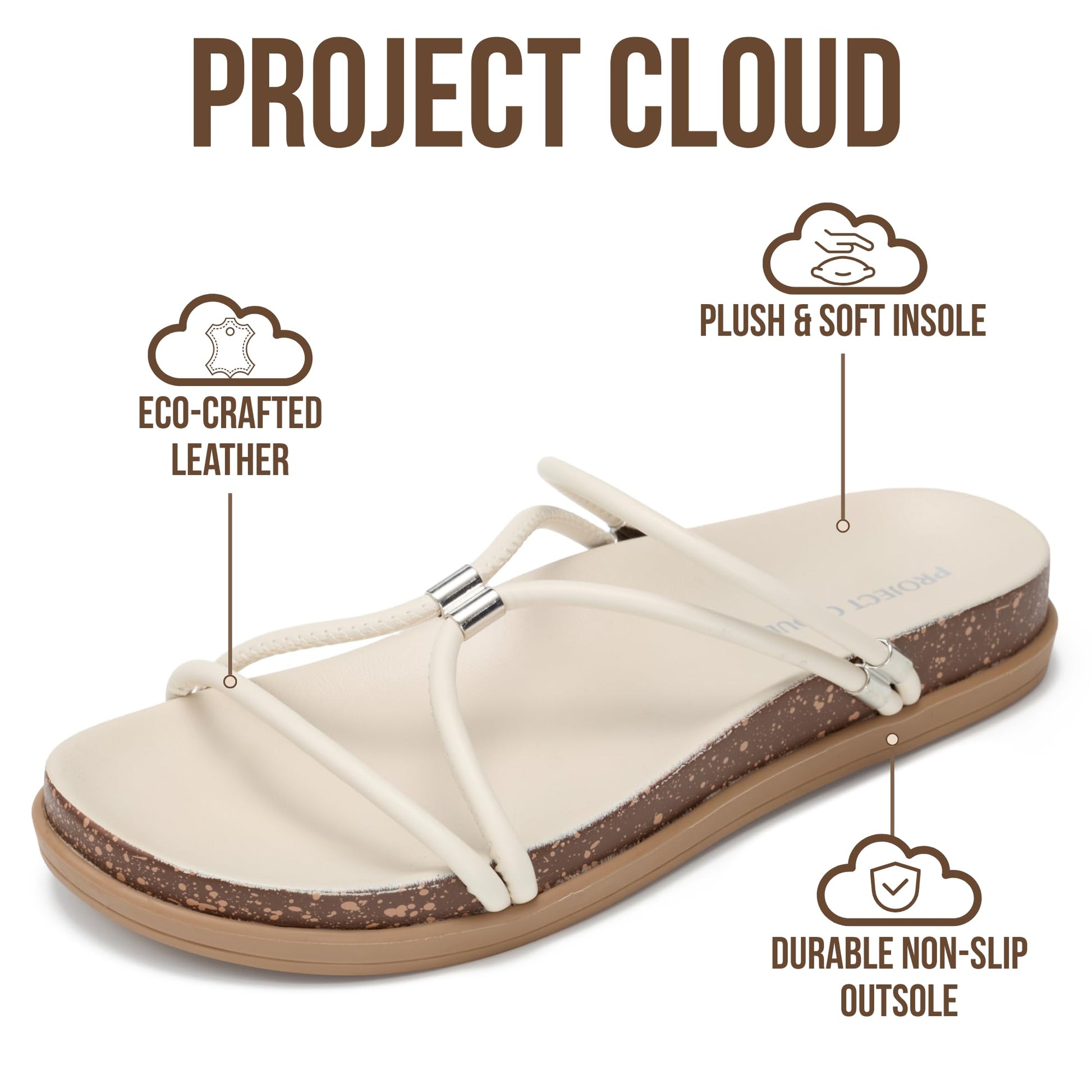 Project Cloud Summer Slides for Women 2026 | Plush and Soft Insole | Lightweight | Non-Slip - Float - Project Cloud - Sandals -Shop Project Cloud premium footwear Now!
