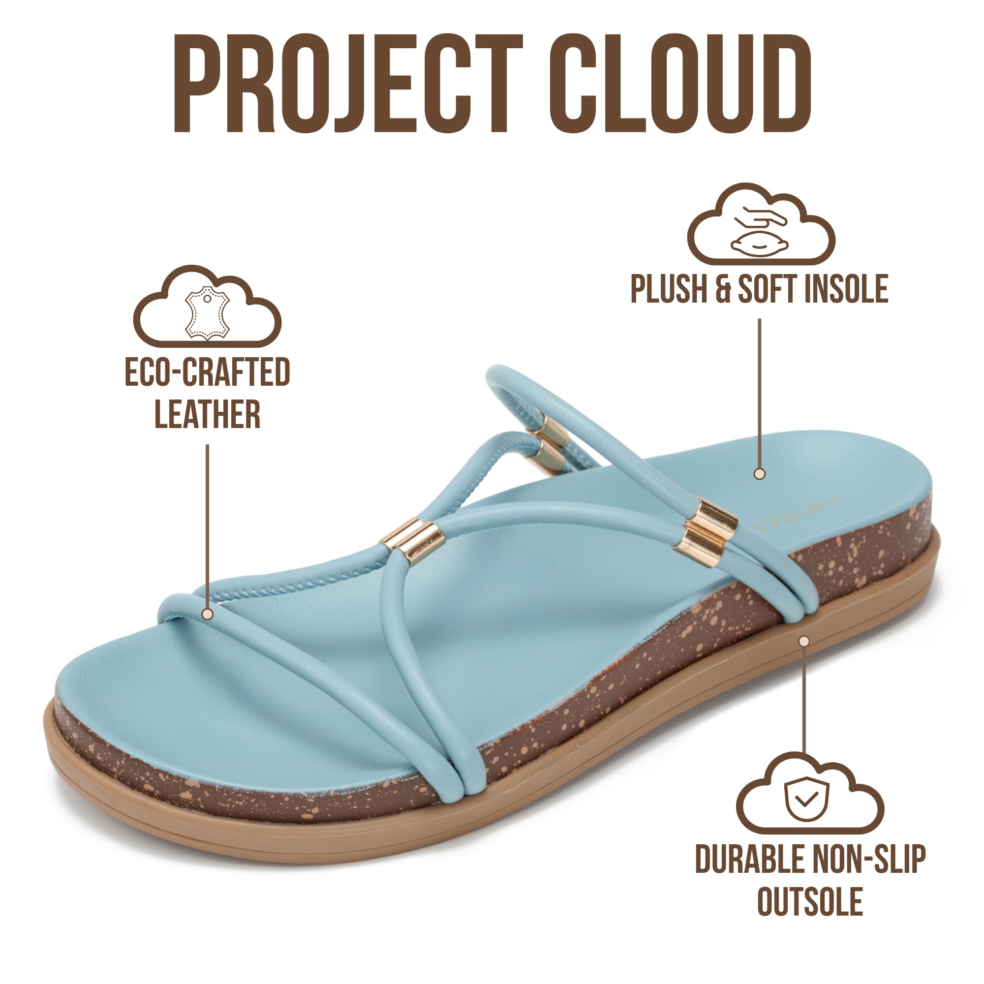 Project Cloud Summer Slides for Women 2026 | Plush and Soft Insole | Lightweight | Non-Slip - Float - Project Cloud - Sandals -Shop Project Cloud premium footwear Now!