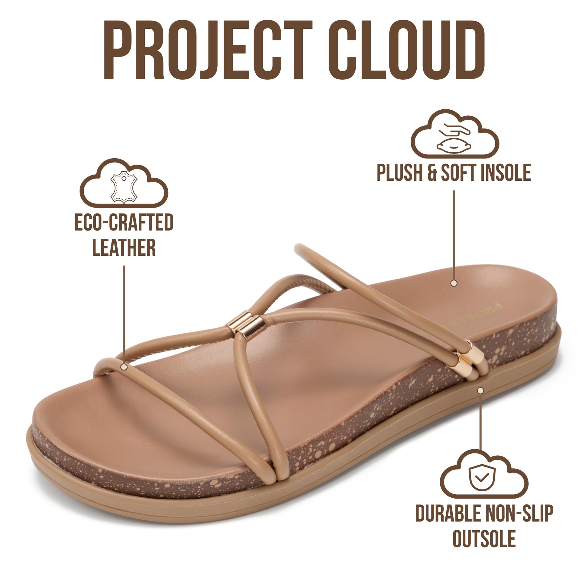 Project Cloud Summer Slides for Women 2026 | Plush and Soft Insole | Lightweight | Non-Slip - Float - Project Cloud - Sandals -Shop Project Cloud premium footwear Now!