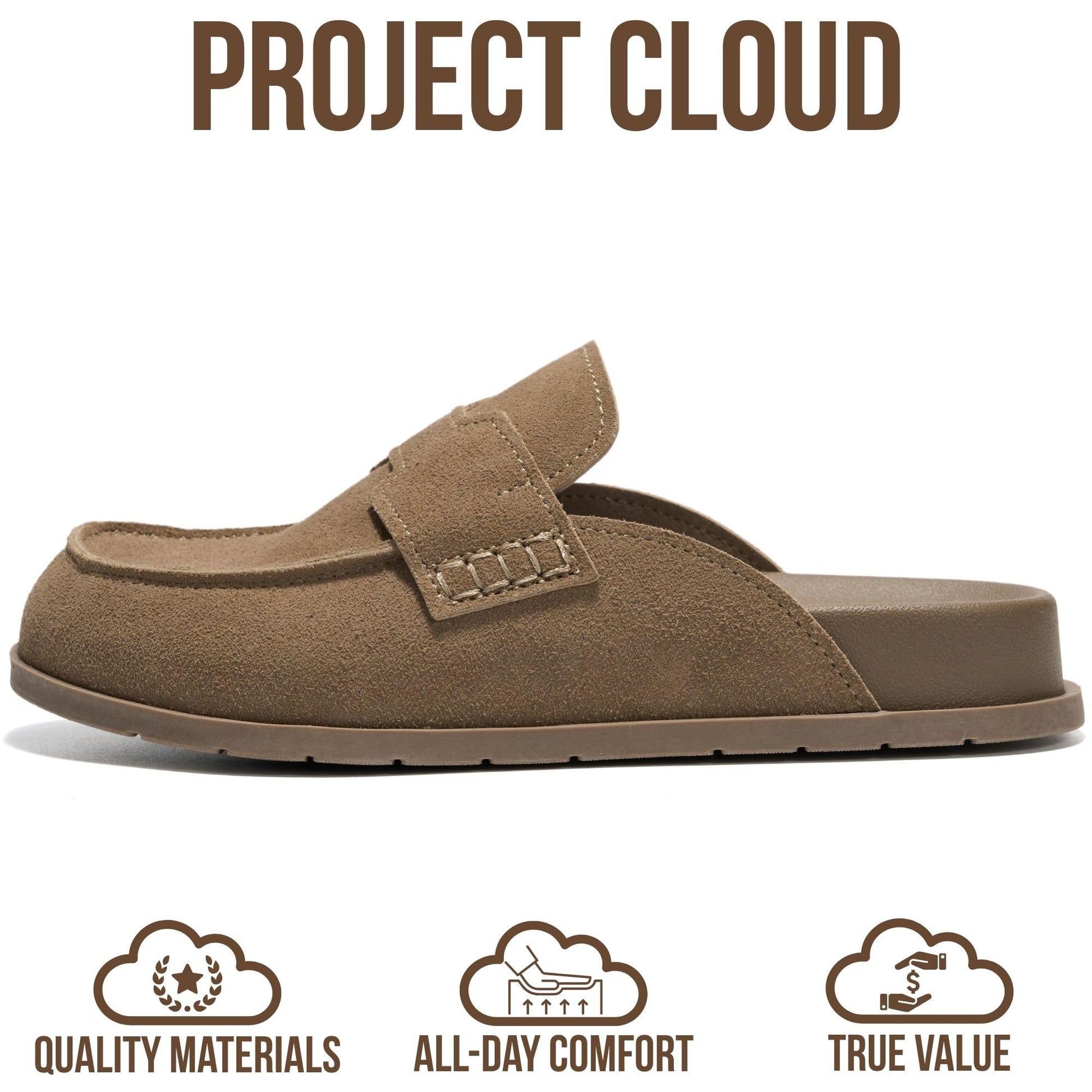 Project Cloud Women's | Genuine Suede Clogs | Plush and Soft Insole | Arch Support | Lightweight | Non-Slip - Foamy - Project Cloud - Clogs -Shop Project Cloud premium footwear Now!
