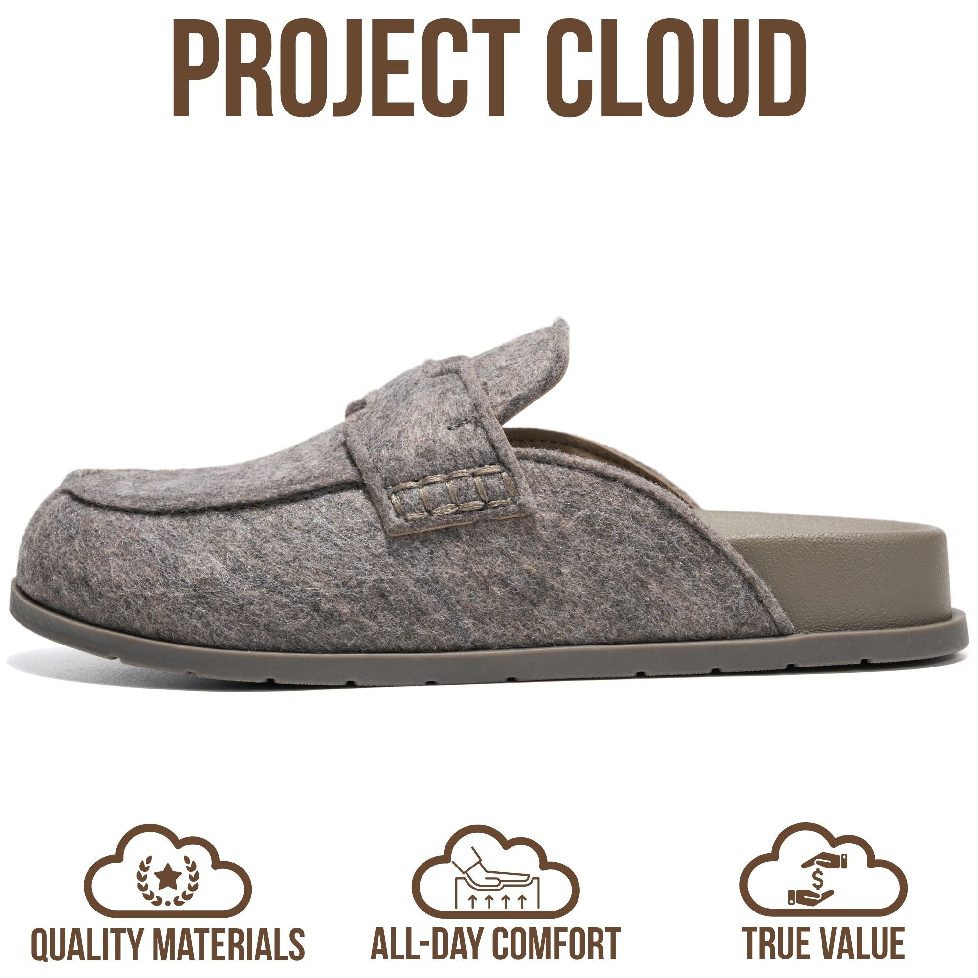 Project Cloud para mujer | Zuecos de ante auténtico | Plantilla suave y afelpada | Soporte para el arco | Ligeros | Antideslizantes - Foamy