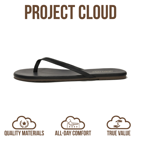 Project Cloud Women's | Vegan Leather Women Flip Flops | Memory Foam | Lightweight | Non-Slip - Foundations