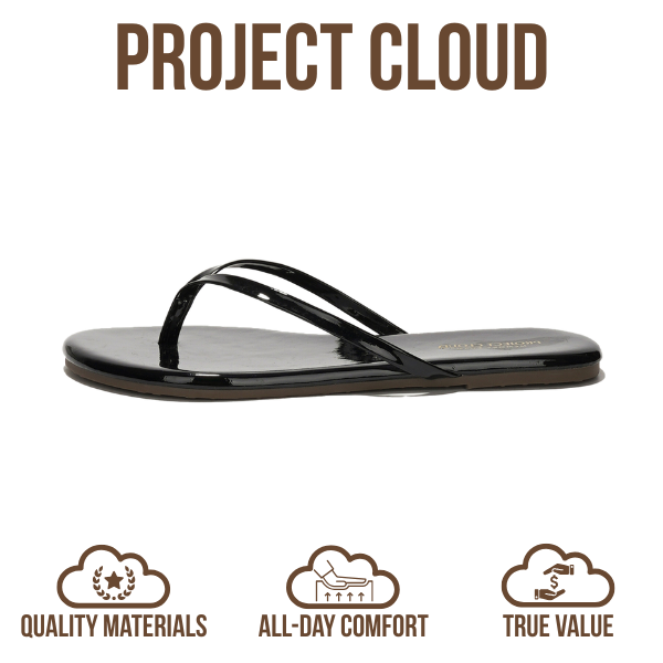 Project Cloud Women's | Vegan Leather Women Flip Flops | Memory Foam | Lightweight | Non-Slip - Foundations