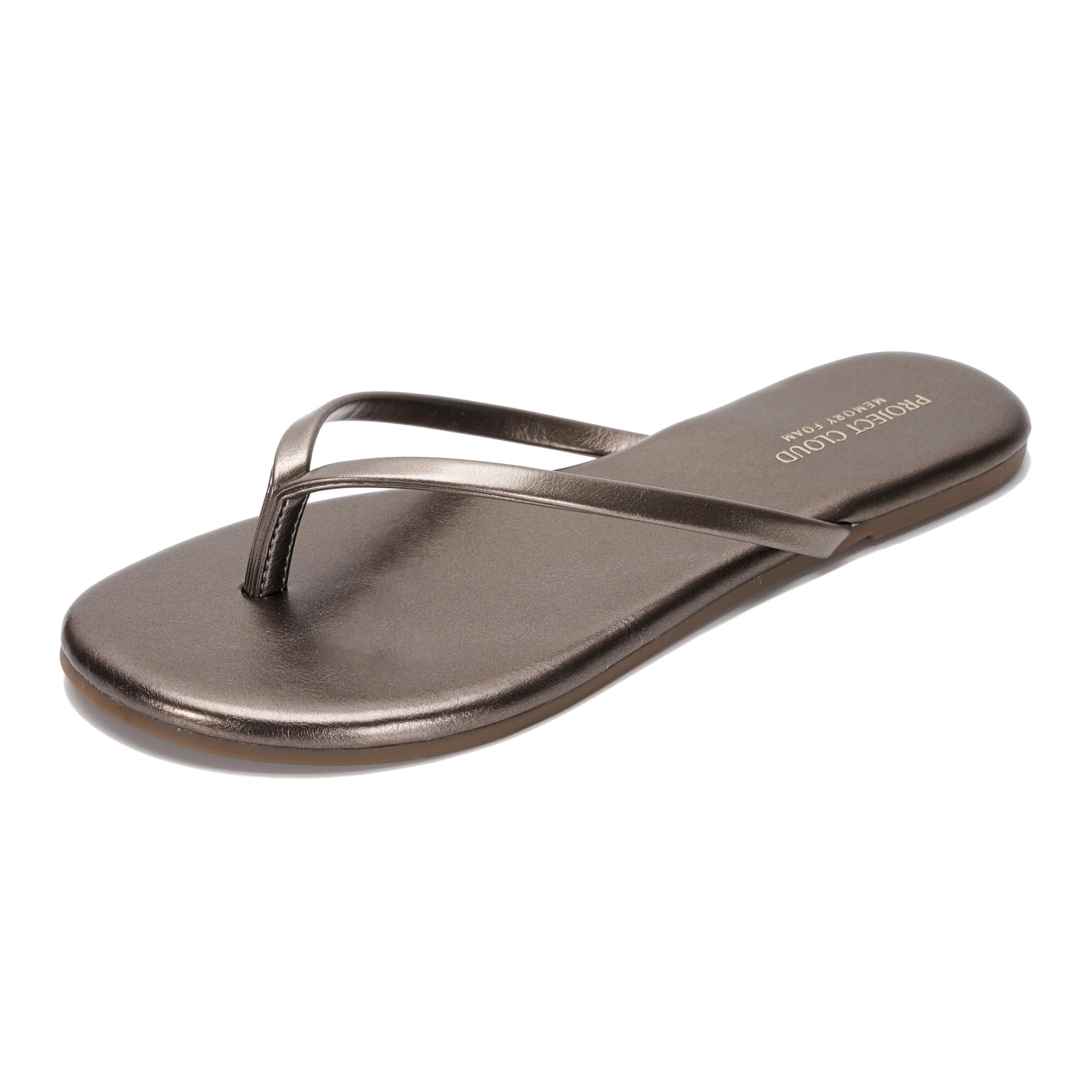 Project Cloud Women's | Vegan Leather Women Flip Flops | Memory Foam | Lightweight | Non-Slip - Foundations
