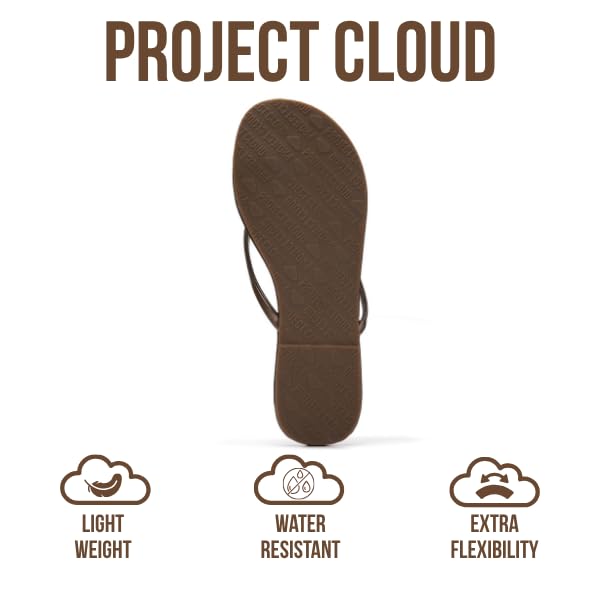 Project Cloud Women's | Vegan Leather Women Flip Flops | Memory Foam | Lightweight | Non-Slip - Foundations