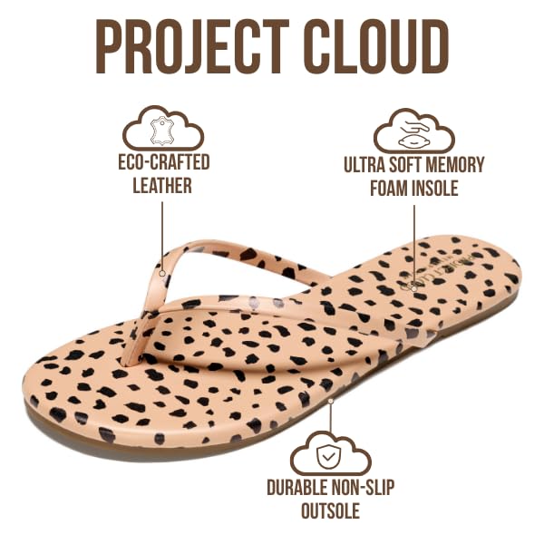 Project Cloud Women's | Eco-Leather Women Flip Flops | Memory Foam | Lightweight | Non-Slip - Foundations - Project Cloud - Sandals -Shop Project Cloud premium footwear Now!