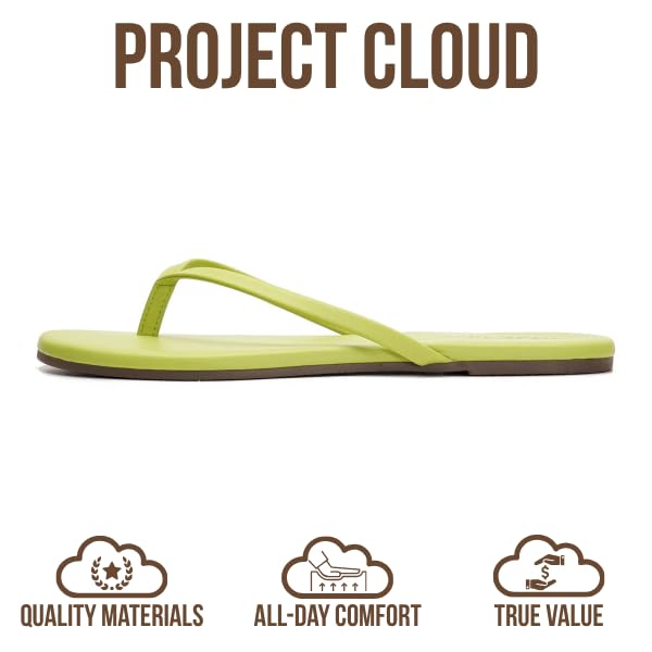 Project Cloud Women's | Vegan Leather Women Flip Flops | Memory Foam | Lightweight | Non-Slip - Foundations