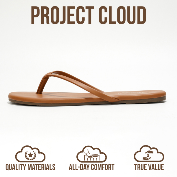 Project Cloud | "Foundations" Vegan Leather Women Flip Flops | Memory Foam | Lightweight | Non-Slip
