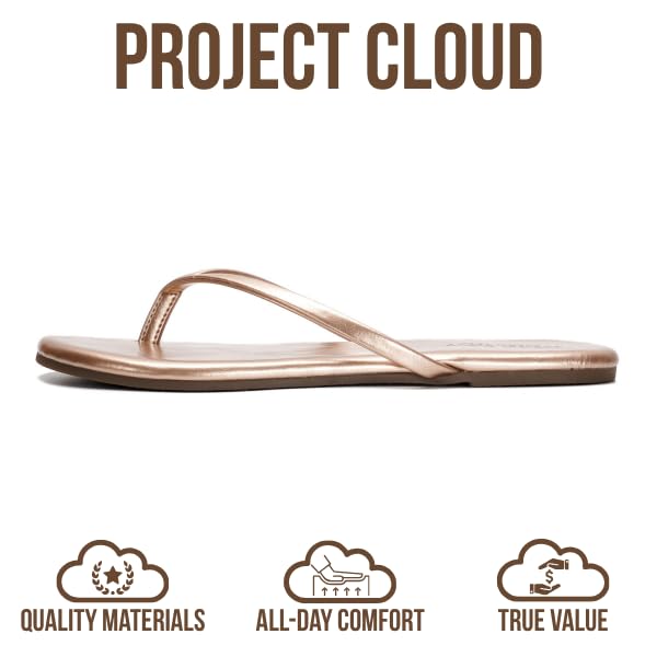 Project Cloud Women's | Vegan Leather Women Flip Flops | Memory Foam | Lightweight | Non-Slip - Foundations