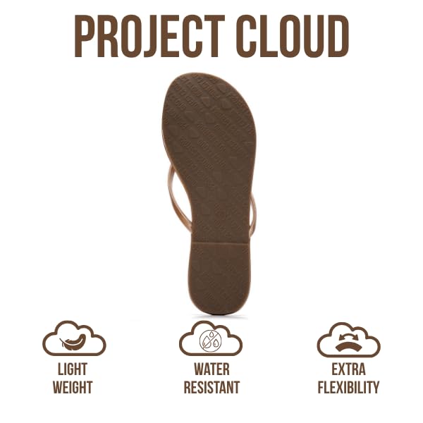 Project Cloud Women's | Vegan Leather Women Flip Flops | Memory Foam | Lightweight | Non-Slip - Foundations