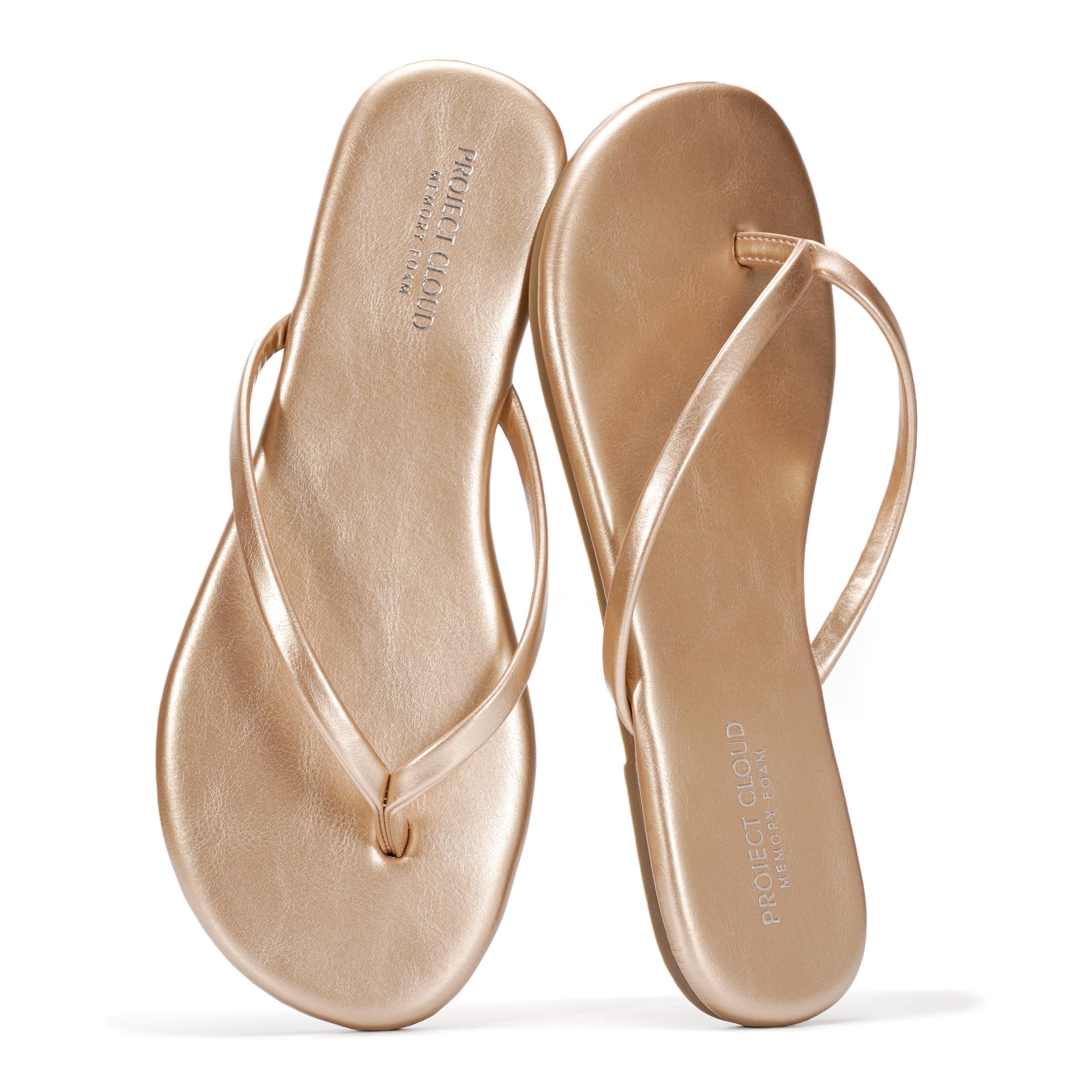 Project Cloud Women's | Vegan Leather Women Flip Flops | Memory Foam | Lightweight | Non-Slip - Foundations