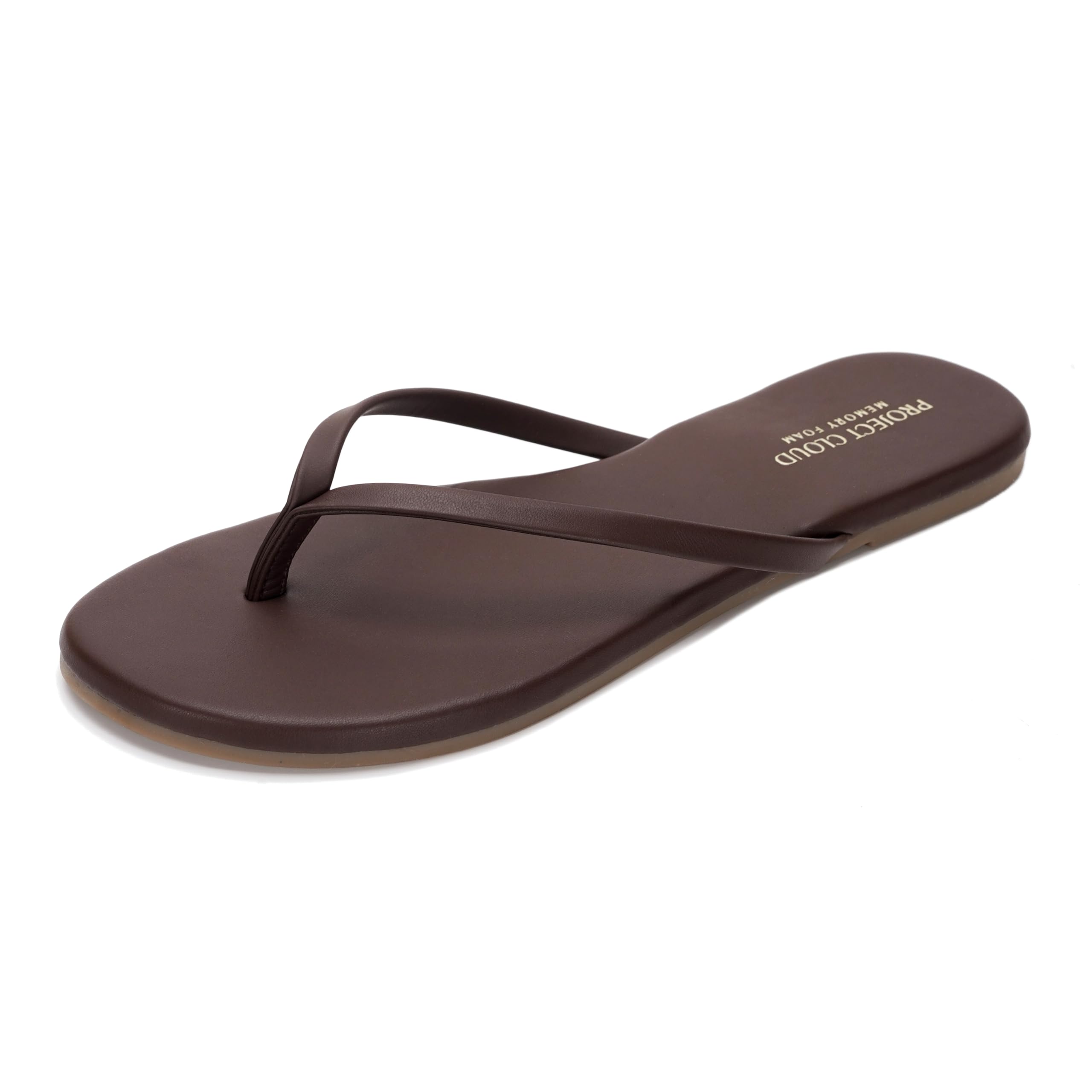 Project Cloud Women's | Vegan Leather Women Flip Flops | Memory Foam | Lightweight | Non-Slip - Foundations