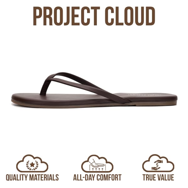 Project Cloud Women's | Vegan Leather Women Flip Flops | Memory Foam | Lightweight | Non-Slip - Foundations